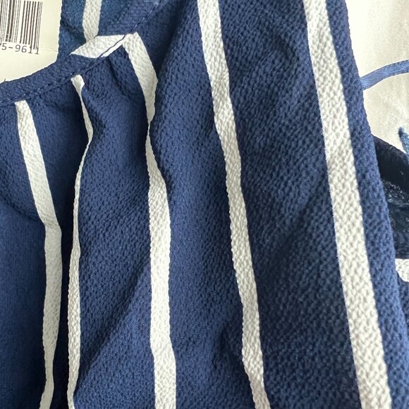 NWT Ambiance Navy white striped jumper with adjustable straps size SMALL - Picture 7 of 7